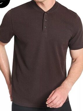 Kenneth Cole Dark Brown Short-Sleeve Henley